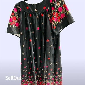 Anthony Richards Women's M Floral Black house dress vintage cottagecore